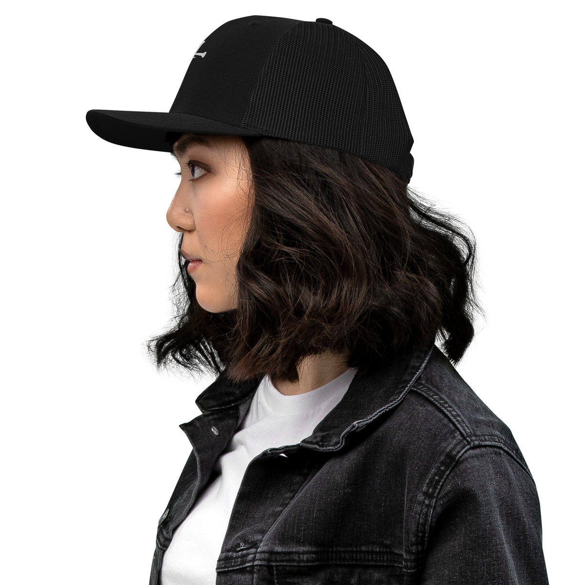 Back view of the snapback trucker cap