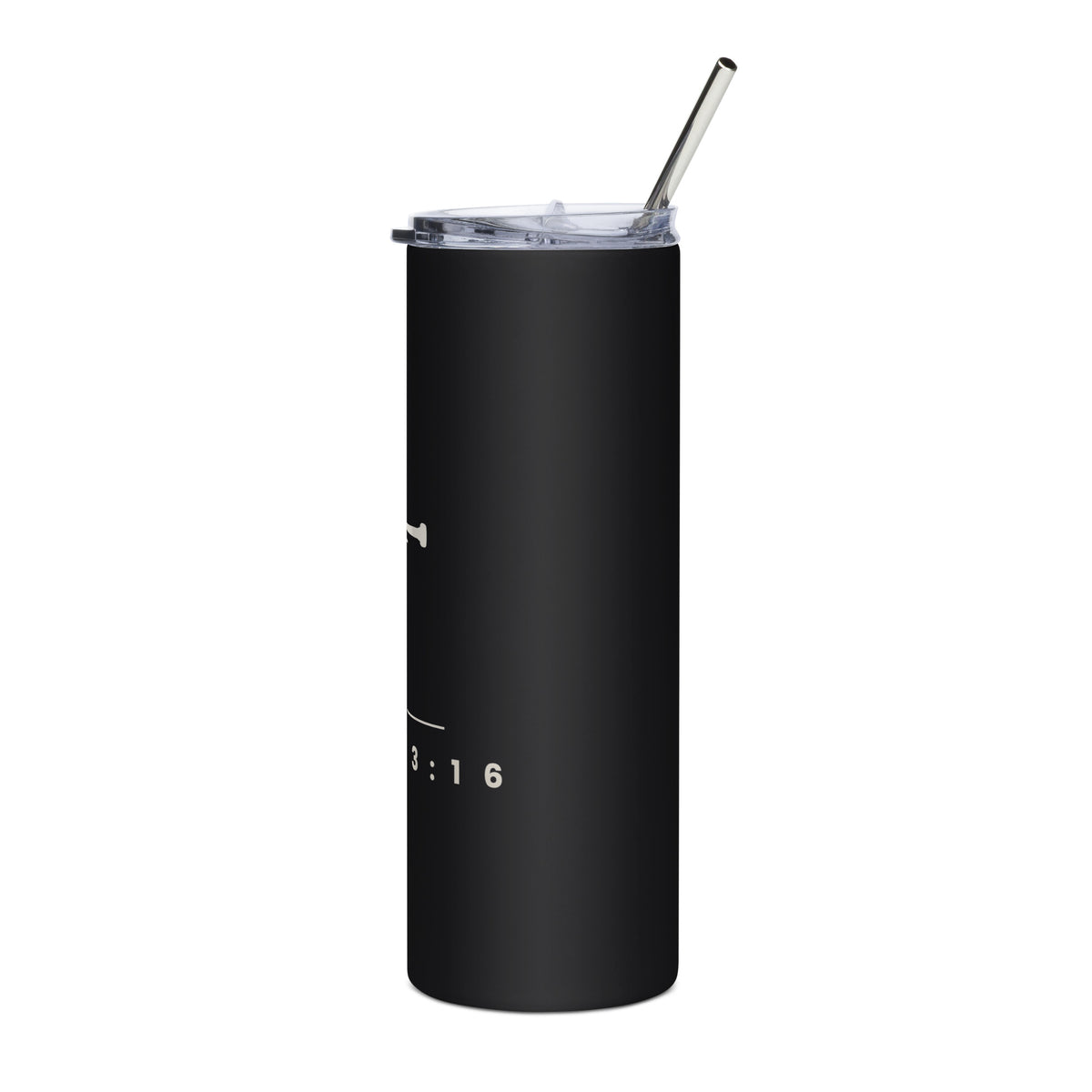 Side view of the PureBred Faith John 3:16 tumbler