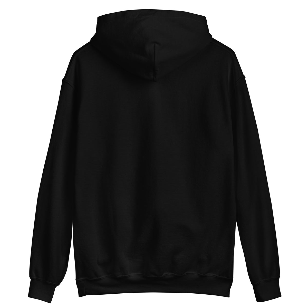Romans 8:31 black hoodie lifestyle, back - PureBred Faith