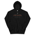 Romans 8:28 He Works All Things For Good black hoodie, front view - PureBred Faith