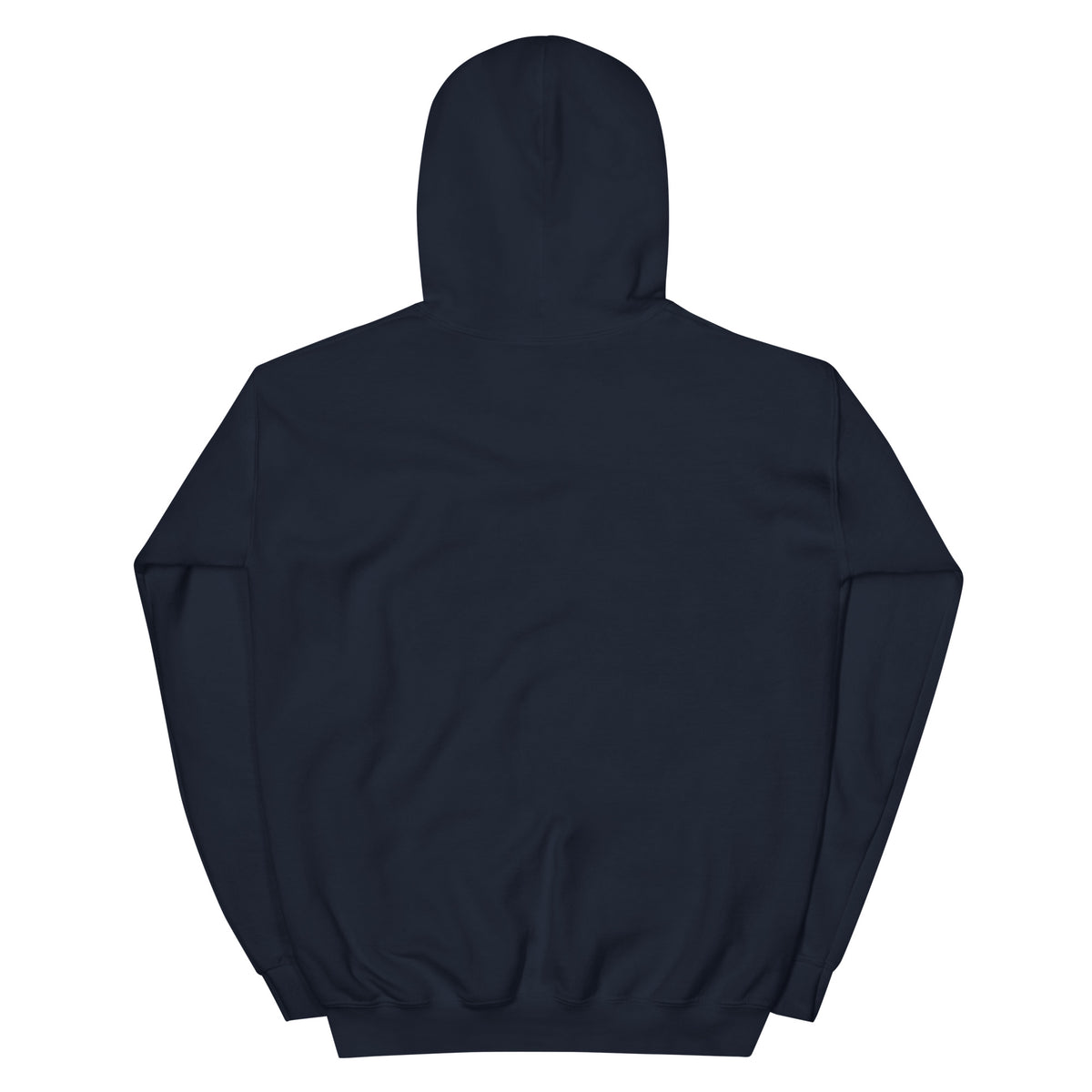 Though He Slay Me Job 13:15 navy hoodie, back view - PureBred Faith