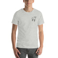 He Shepherds Us Through - Unisex Tee — athletic heather unisex t-shirt, front view
