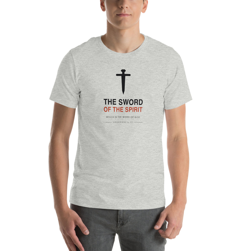 The Sword Of The Spirit Ephesians 6:17 T-Shirt — athletic heather unisex t-shirt, front view