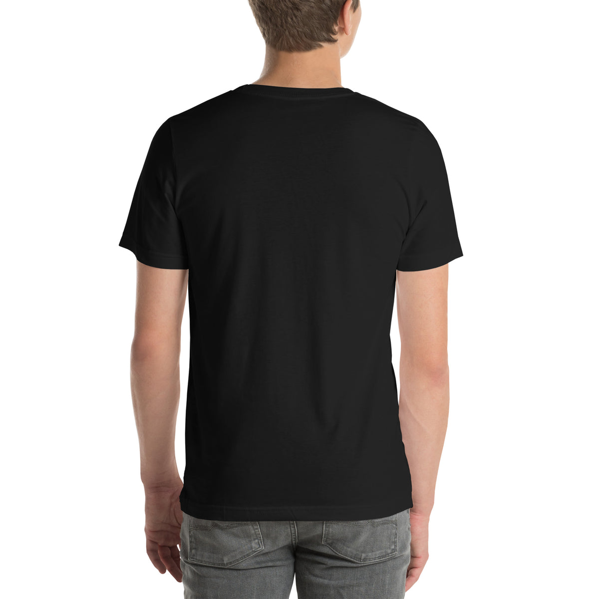 If God Is For Us Romans 8:31 Christian t-shirt — black, back view