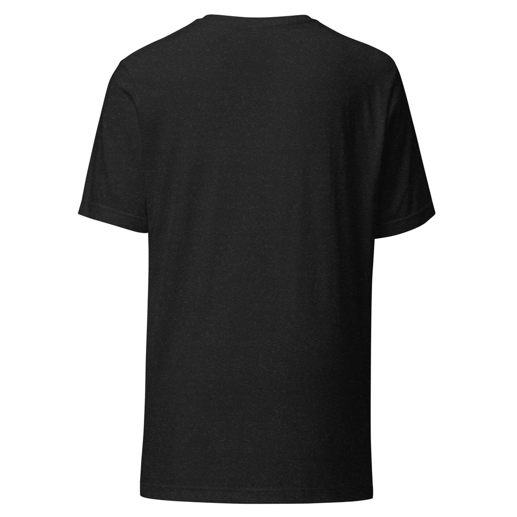 Only A King Wears Thorns gold crown of thorns Christian t-shirt — black heather, back view