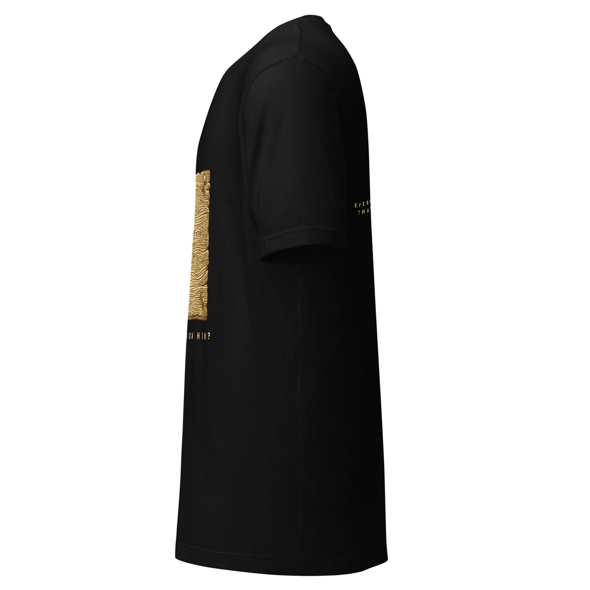 Titulus Greek gold t-shirt by PureBred Faith, black, left side