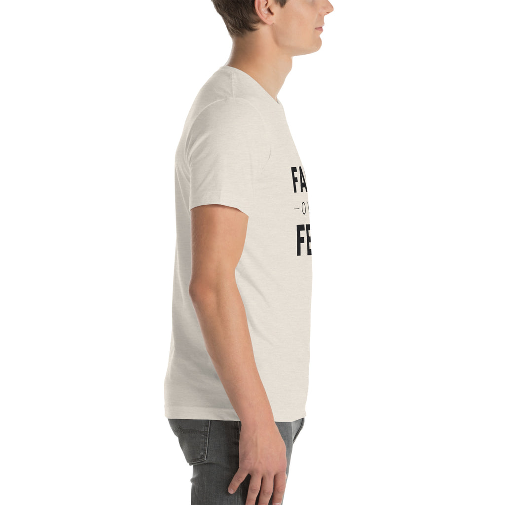 Faith Over Fear T-Shirt — heather dust unisex tee, right side