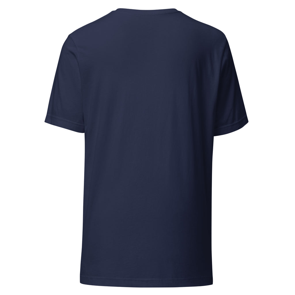 Navy Romans 8:28 tee, plain back