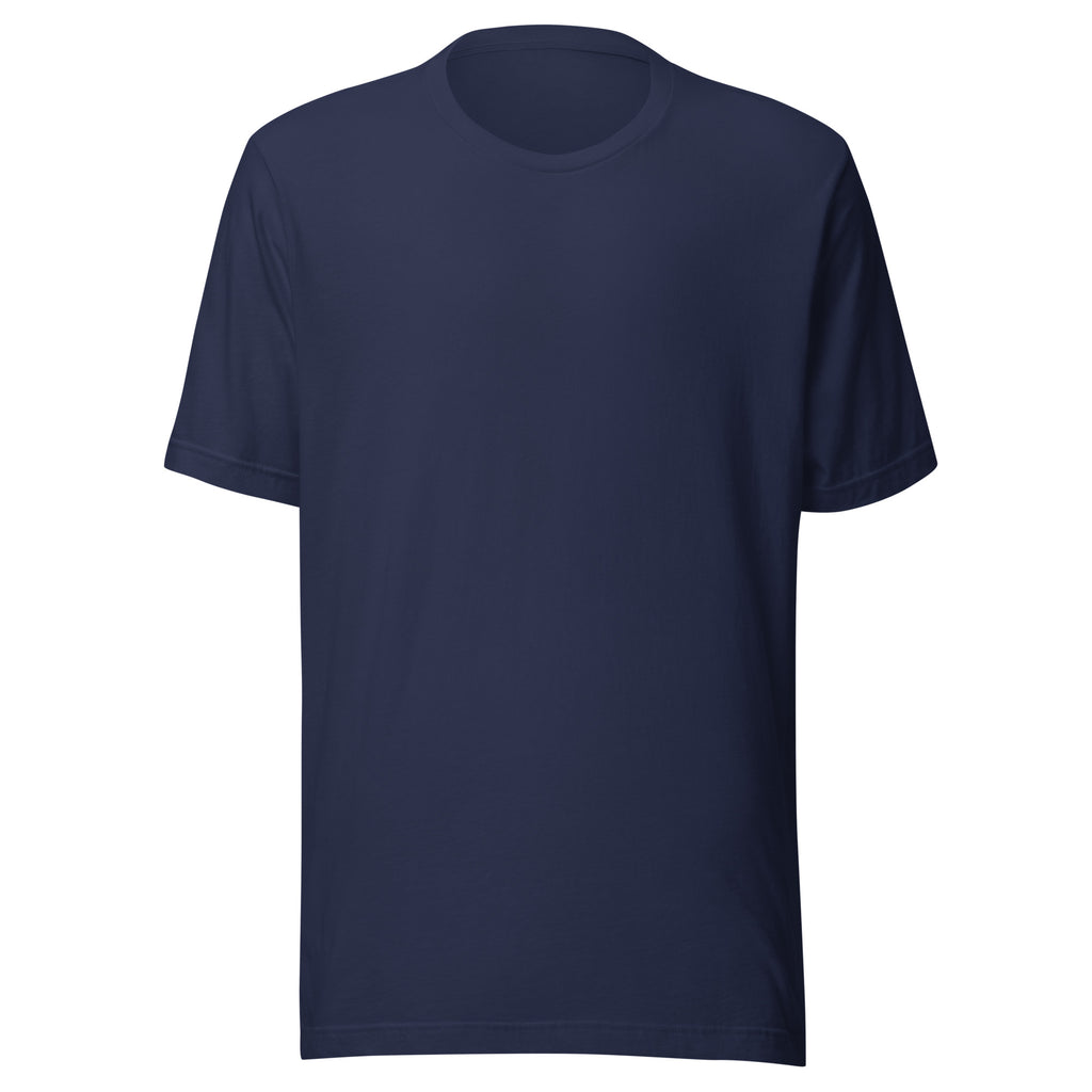 John 3:16 Scripture Cross Christian t-shirt — navy, front view