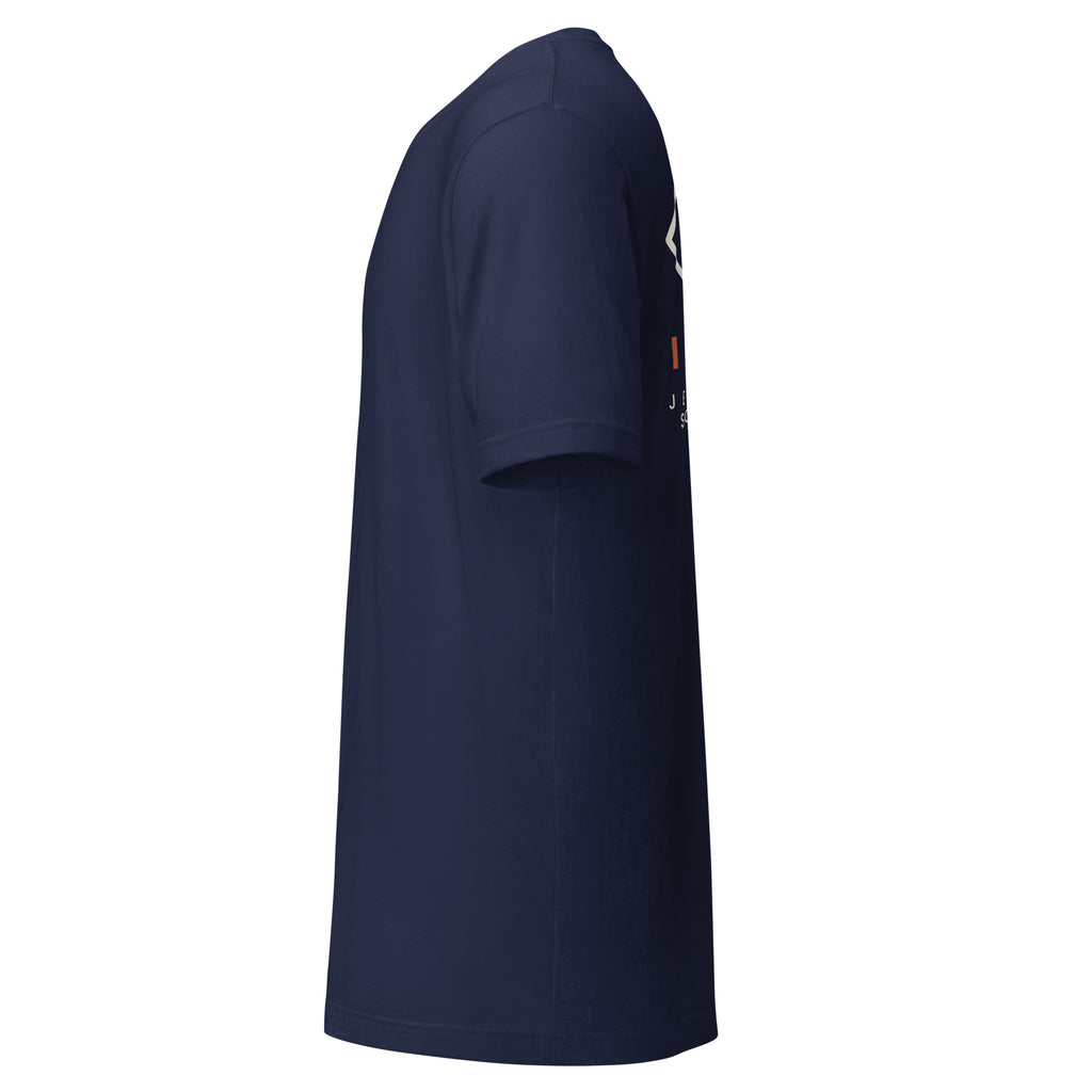 Ichthys Christian t-shirt - navy, left side view