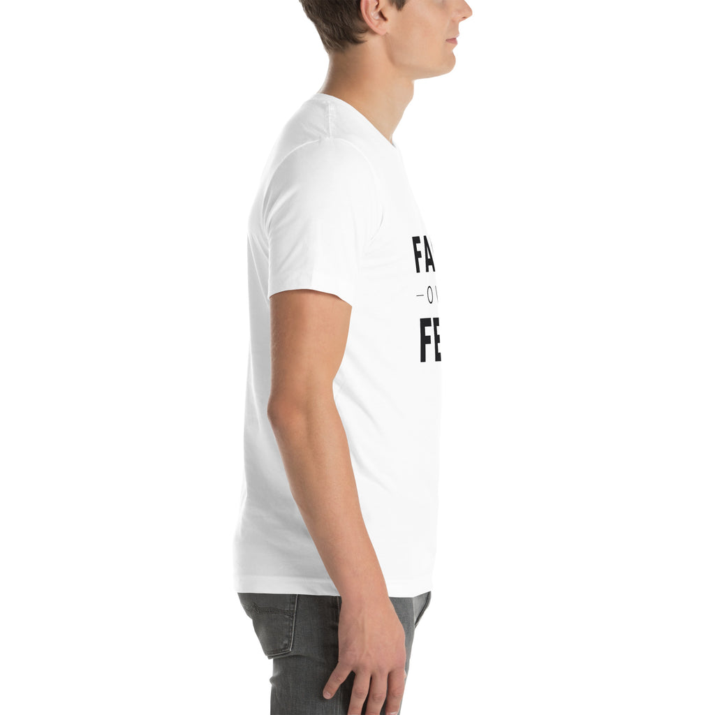 Faith Over Fear T-Shirt — white unisex tee, right side
