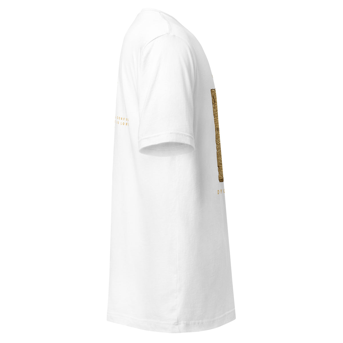 Titulus Greek gold t-shirt by PureBred Faith, white, right side