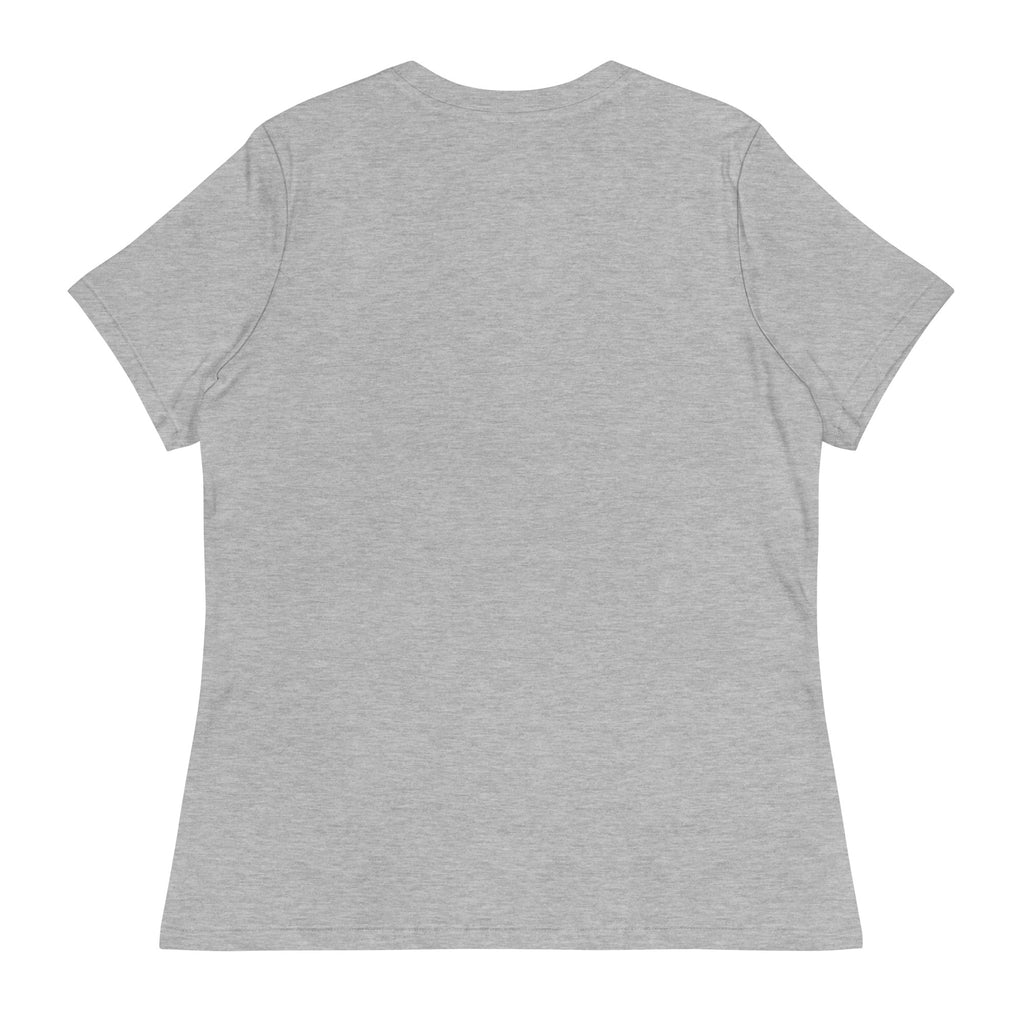 Strong & Courageous Joshua 1:9 women's relaxed t-shirt — athletic heather, back view