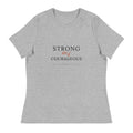 Strong & Courageous Joshua 1:9 women's relaxed t-shirt — athletic heather, front view