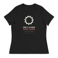 Only A King Wears Thorns Women's Relaxed T-Shirt — black relaxed-fit tee, flat front view showing the crown of thorns graphic