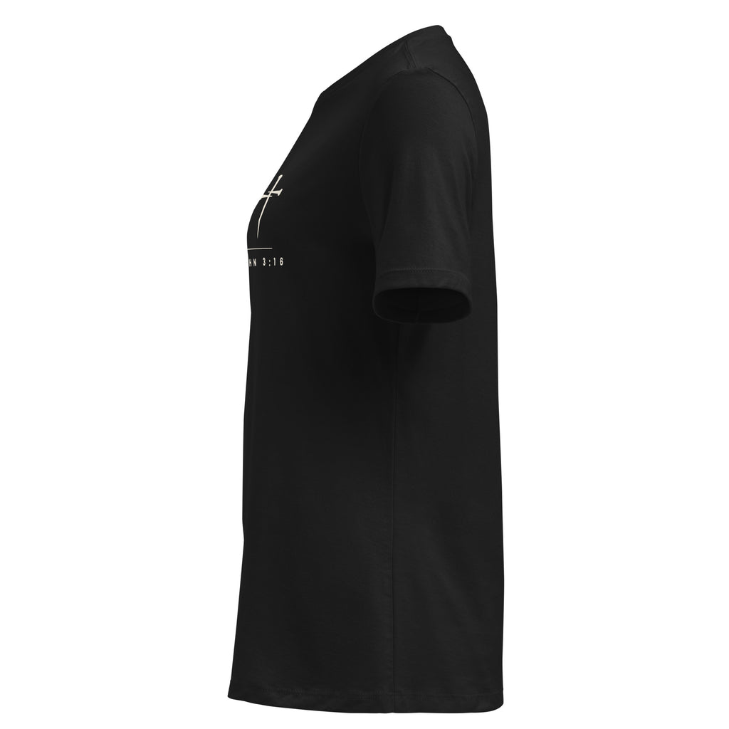 Black women's relaxed tee, left side view