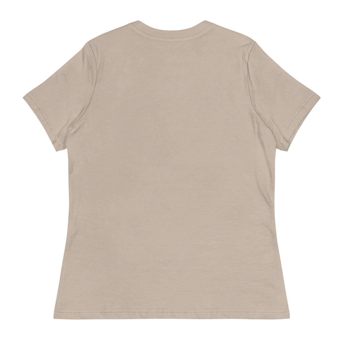 Strong & Courageous Joshua 1:9 women's relaxed t-shirt — heather stone, back view