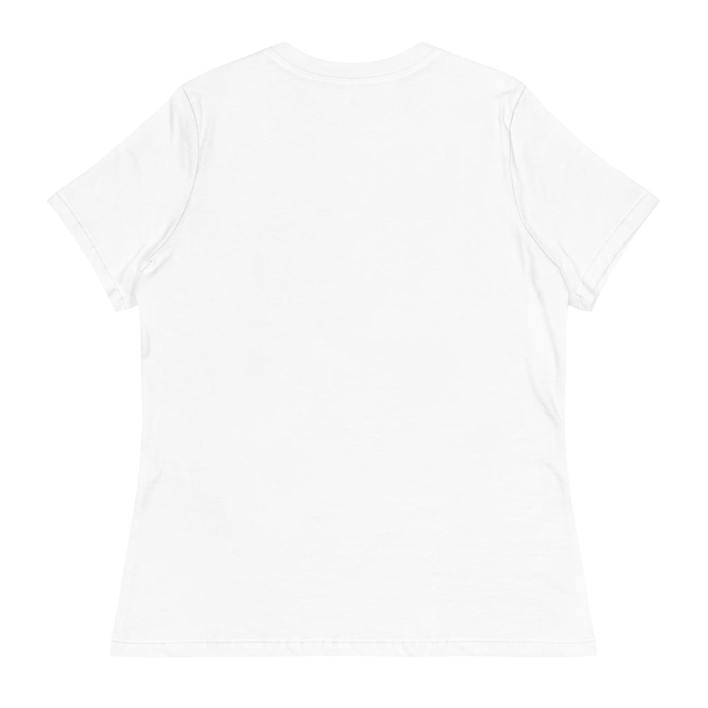 Strong & Courageous Joshua 1:9 women's relaxed t-shirt — white, back view