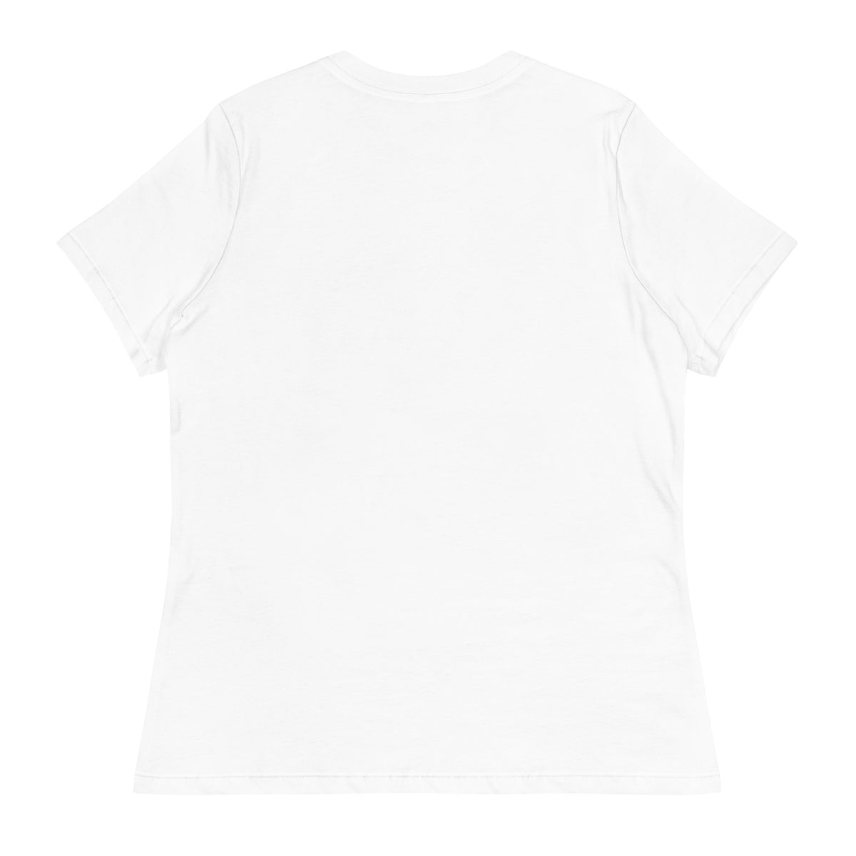 Strong & Courageous Joshua 1:9 women's relaxed t-shirt — white, back view