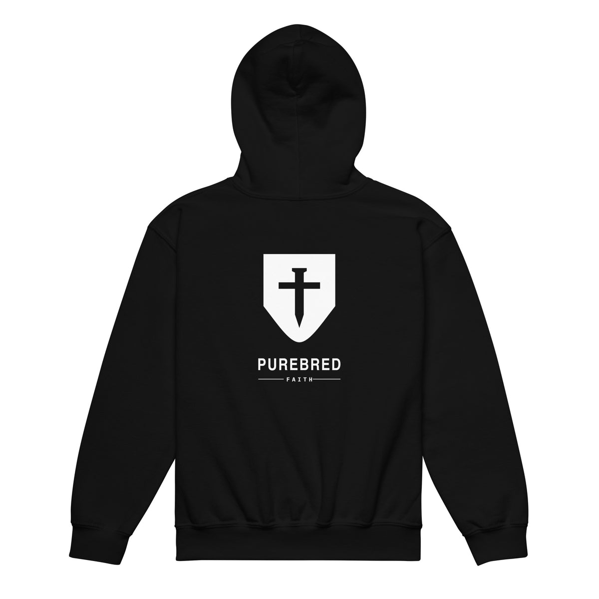 John 3:16 Kids Hoodie worn - black, back detail